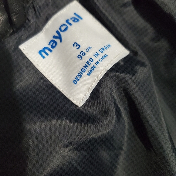 Mayoral 3T black leather jacket - Picture 3 of 3